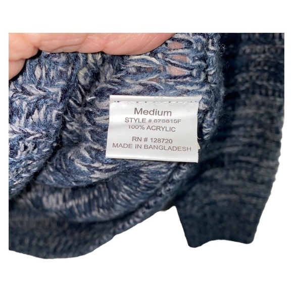 Anthropologie Quinn Blue/Gray High Low Open Knit Lightweight Sweater - Picture 3 of 6